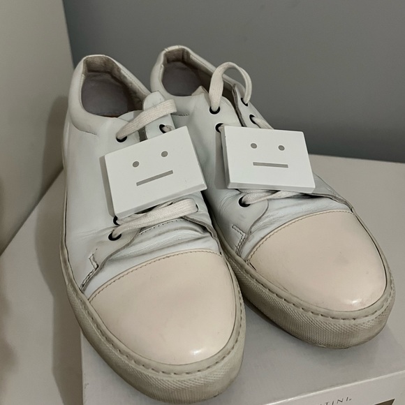 Acne Studios Adriana Cap Toe White Leather Sneaker Size 10 IT 40 - Picture 4 of 12